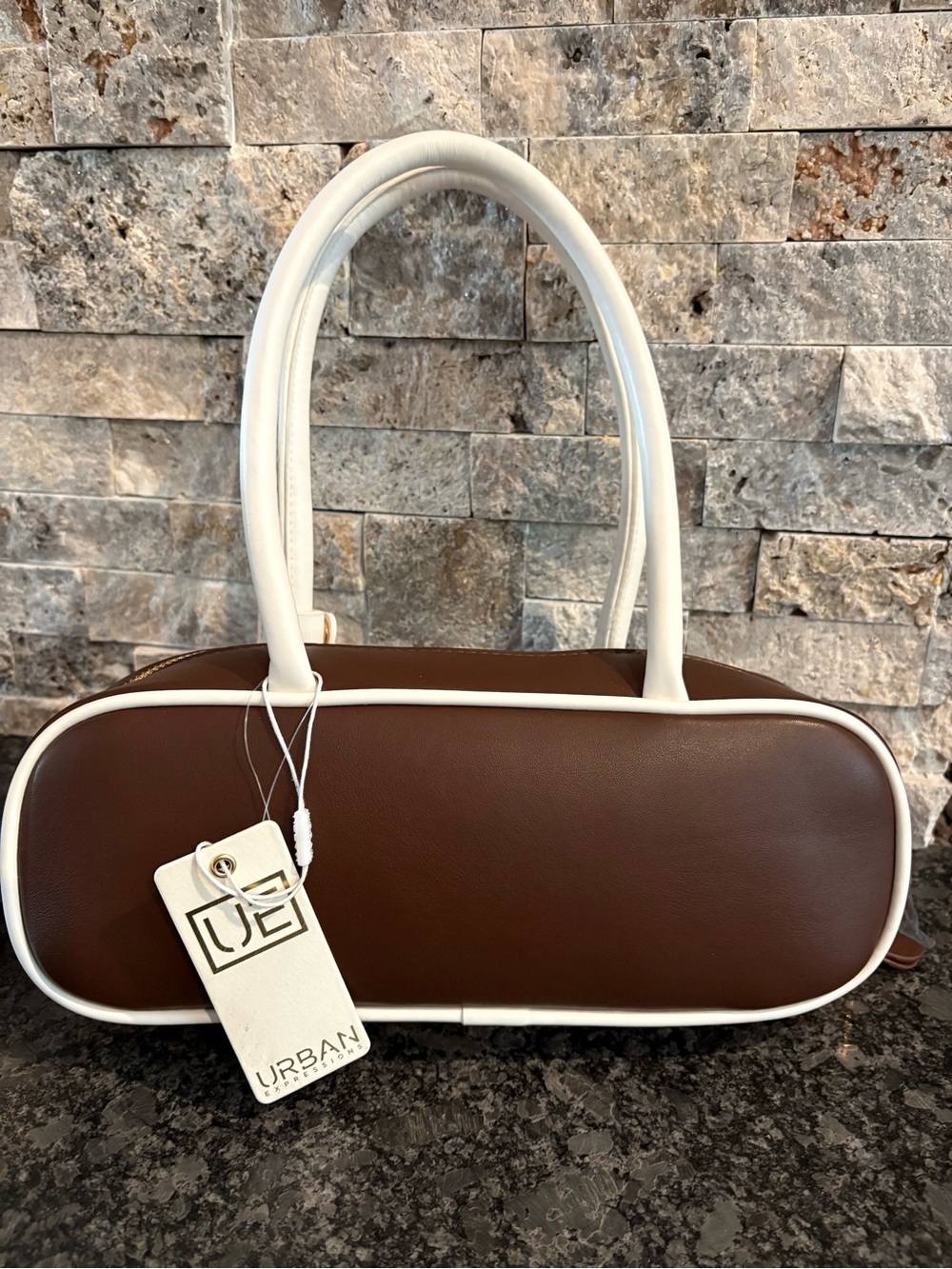 Urban Expressions Faux Leather Barrel Shaped Bag NWT